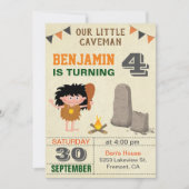 Invitation du parti Anniversaire de enfant Caveman (Devant)