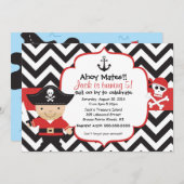Invitation du parti Anniversaire de enfant pirate (Devant / Derrière)