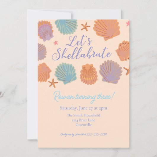 Invitation du parti Anniversaire de enfant Shellab (Devant)