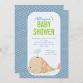 Invitation du Parti Baby shower de la mer pour la  (Devant / Derrière)