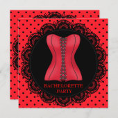 INVITATION DU PARTI BACHELORETTE DE LA CORSET ROUG (Devant / Derrière)