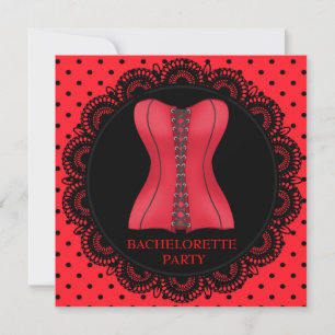 INVITATION DU PARTI BACHELORETTE DE LA CORSET ROUG