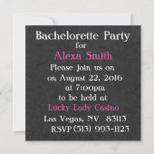 INVITATION DU PARTI BACHELORETTE PERSONNALISABLE (Dos)