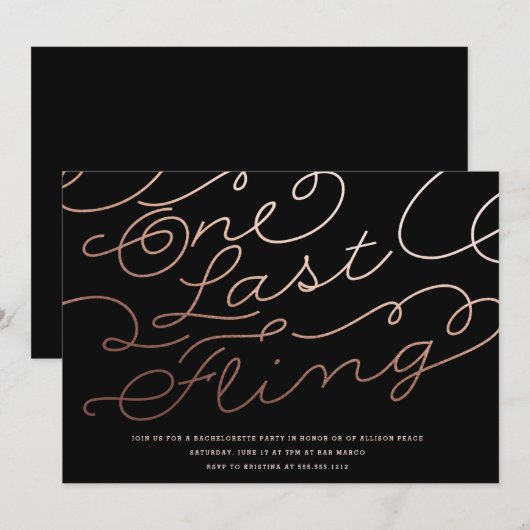 INVITATION DU PARTI BACHELORETTE // une dernière f (Devant / Derrière)