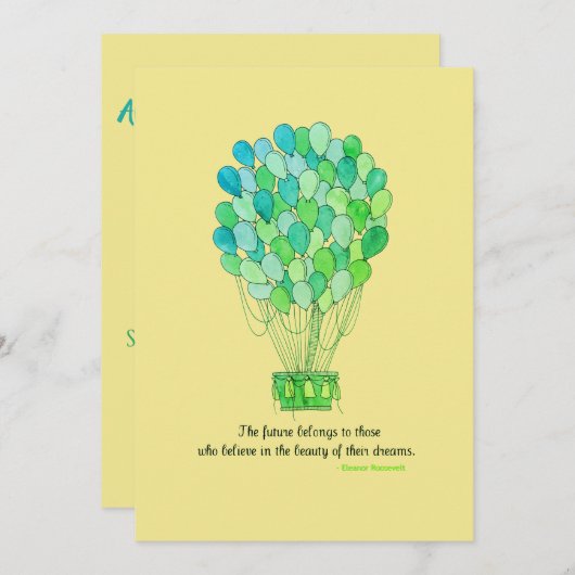 Invitation du parti Balloon Dreams (Devant / Derrière)