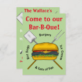 Invitation du parti Bar-B-Que (Devant / Derrière)