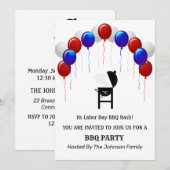 Invitation du parti BBQ de la Fête du Travail Roug (Devant / Derrière)