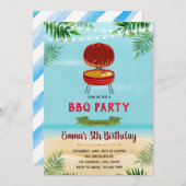 Invitation du parti Beach-Barbecbq (Devant / Derrière)
