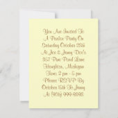 Invitation du Parti chantant Cat du Parlor victori (Dos)