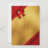 Invitation du Parti Chic Red et Gold Quinceañera (Dos)