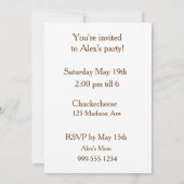 Invitation du Parti Chihuahua (Dos)