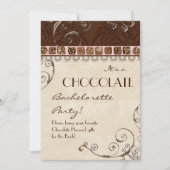 Invitation du parti Chocolate Damask Swirl Batchel (Devant)