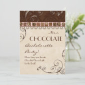 Invitation du parti Chocolate Damask Swirl Batchel (Debout devant)