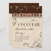 Invitation du parti Chocolate Damask Swirl Batchel (Devant / Derrière)