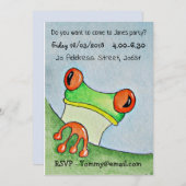 Invitation du parti Cute Frog (Devant / Derrière)