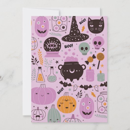 Invitation du parti Cute Halloween (Dos)