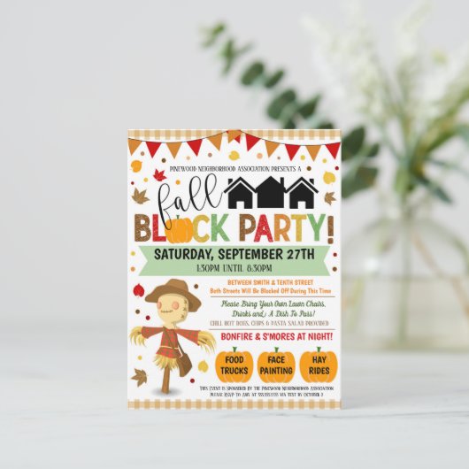 Invitation du parti de bloc du quartier d'automne (Debout devant)