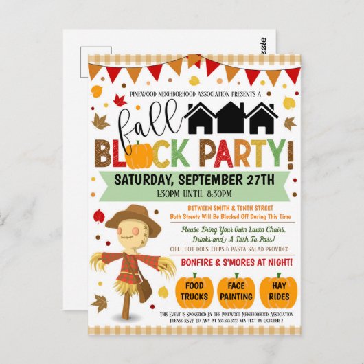 Invitation du parti de bloc du quartier d'automne (Devant / Derrière)