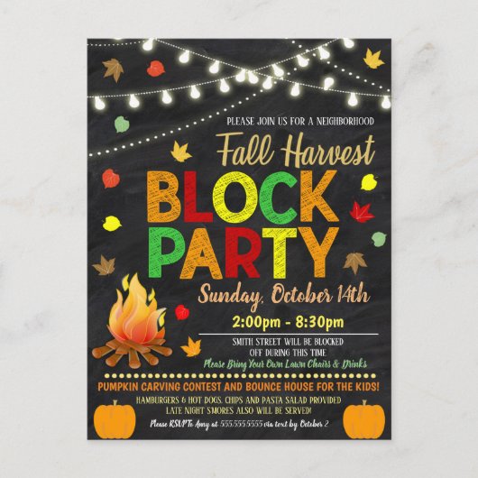 Invitation du parti de bloc du quartier d'automne (Devant)