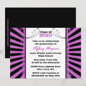 invitation du parti de graduation violet à la mode (Devant / Derrière)