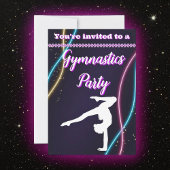 Invitation du parti de gymnastique de néon violet