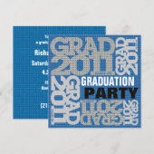 Invitation du Parti de la graduation 2011 Bleu 1 (Devant / Derrière)