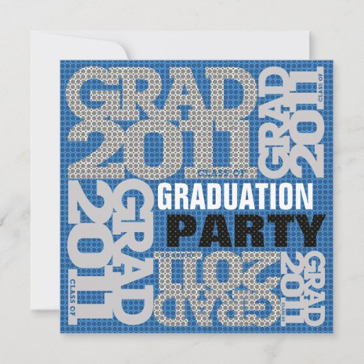 Invitation du Parti de la graduation 2011 Bleu 1 (Devant)