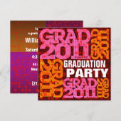 Invitation du Parti de la graduation 2011 Orange P (Devant / Derrière)