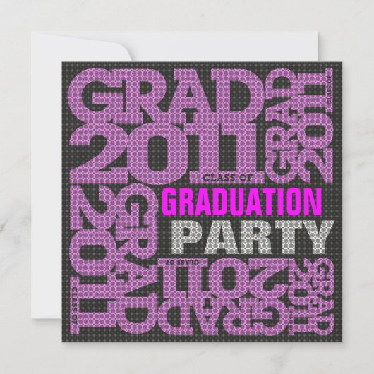 Invitation du Parti de la graduation 2011 Pink 1 (Devant)