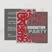 Invitation du Parti de la graduation 2012 Rouge 4 (Devant / Derrière)