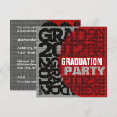 Invitation du Parti de la graduation 2012 Rouge 4 (Devant / Derrière)