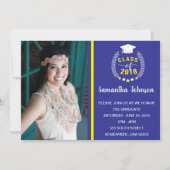 Invitation du Parti de la graduation bleue et jaun (Devant)