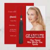 Invitation du Parti de la graduation-Red Tassle Wo (Devant / Derrière)