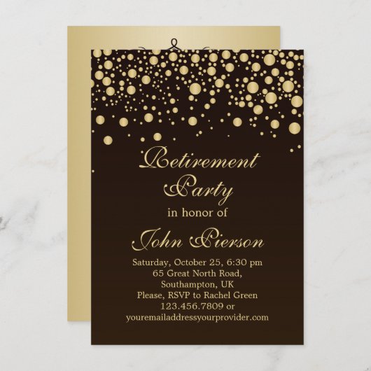 Invitation du Parti de la retraite des confettis d (Devant / Derrière)