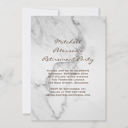 Invitation du Parti de la retraite du marbre à Tau (Devant)