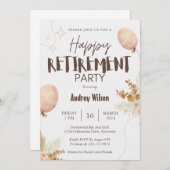 Invitation du Parti de la retraite Joyeux Beige Br (Devant / Derrière)