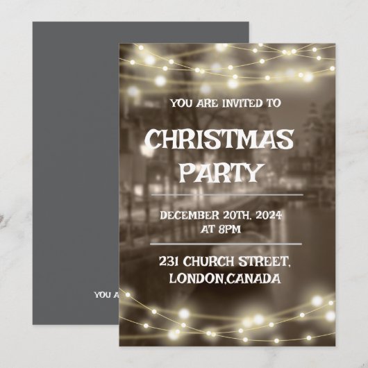 INVITATION DU PARTI DE NOËL (Devant / Derrière)