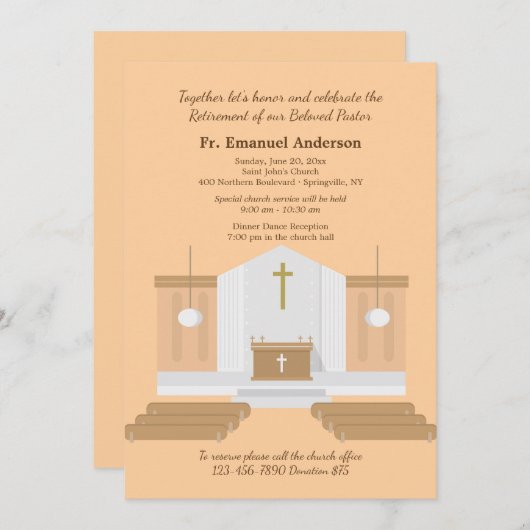 Invitation du parti de retraite de l'église (Devant / Derrière)