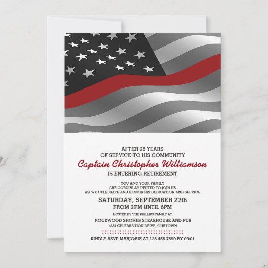 Invitation du parti de retraite des pompiers (Devant)