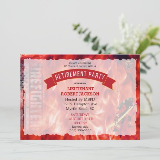 Invitation du parti de retraite des pompiers (Debout devant)