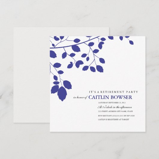 Invitation du Parti de retraite Feuille de la Mari (Devant / Derrière)