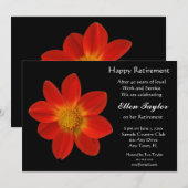 Invitation du Parti de retraite floral rouge et no (Devant / Derrière)