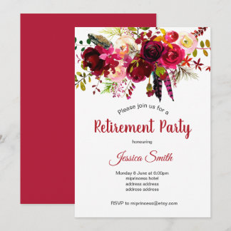 invitation du parti de retraite florale bohochique