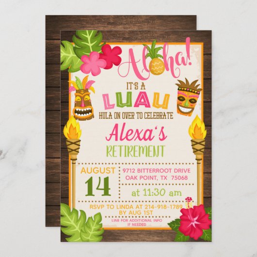 Invitation du parti de retraite Luau (Devant / Derrière)