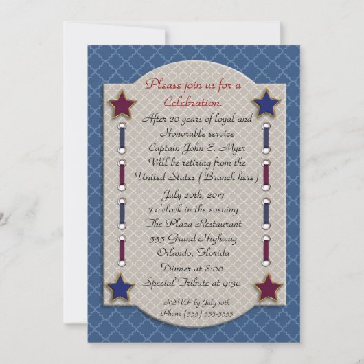 Invitation du parti de retraite patriotique (Devant)