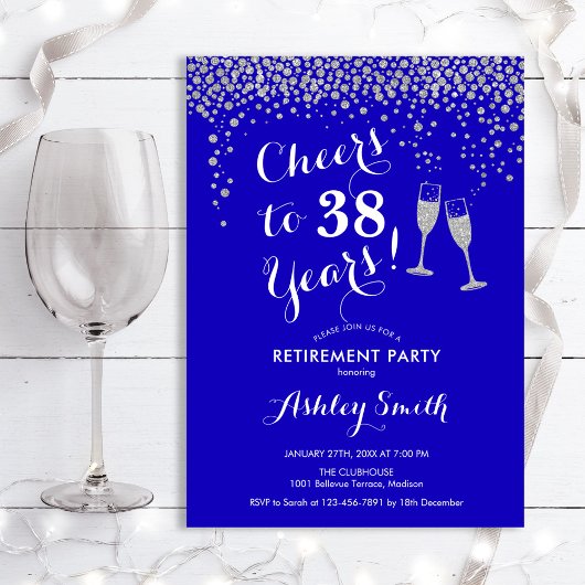 Invitation du parti de retraite Royal Blue Silver