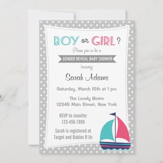 Invitation du parti de révélation de sexe masculin (Devant)