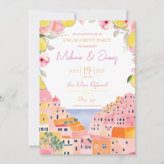 Invitation du parti d'engagement à thème italien (Devant)