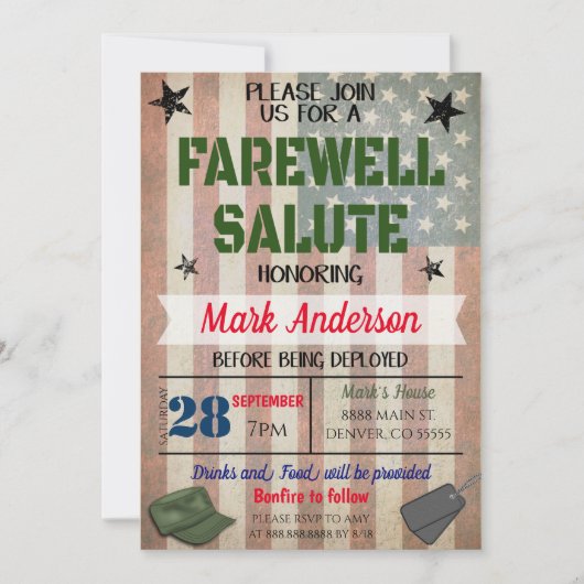 Invitation du parti des soldats d'adieu (Devant)