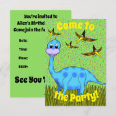Invitation du parti Dinosaur (Devant / Derrière)